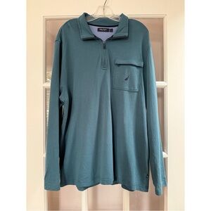 Nautica Blue 1/4 Zip Long Sleeve Mock Neck Pullover